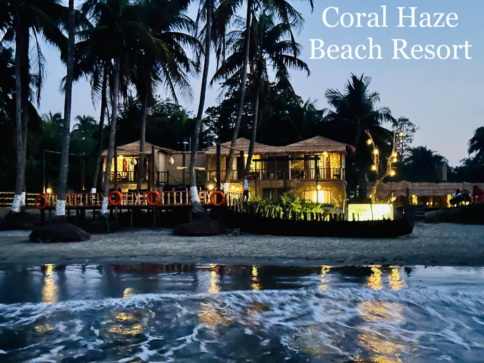 Coral Haze villas beside the waves at dusk